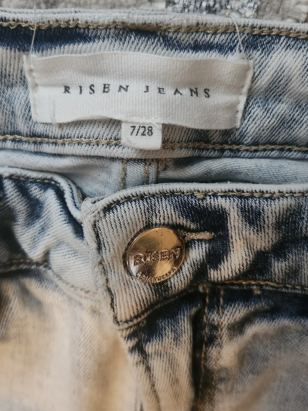Women's Light Blue Distressed Ankle Flare Jeans-Risen Jeans